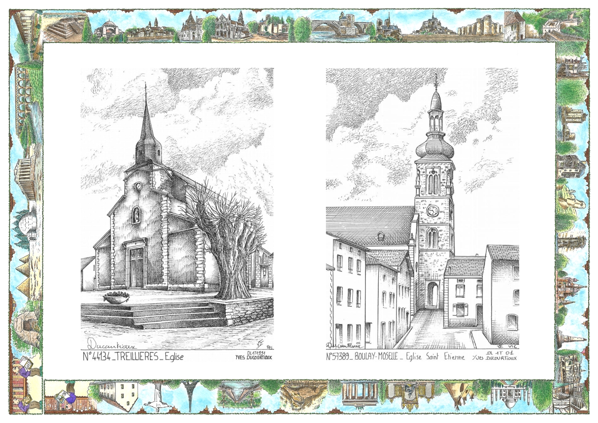 MONOCARTE N 44134-57389 - TREILLIERES - �glise / BOULAY MOSELLE - �glise st �tienne
