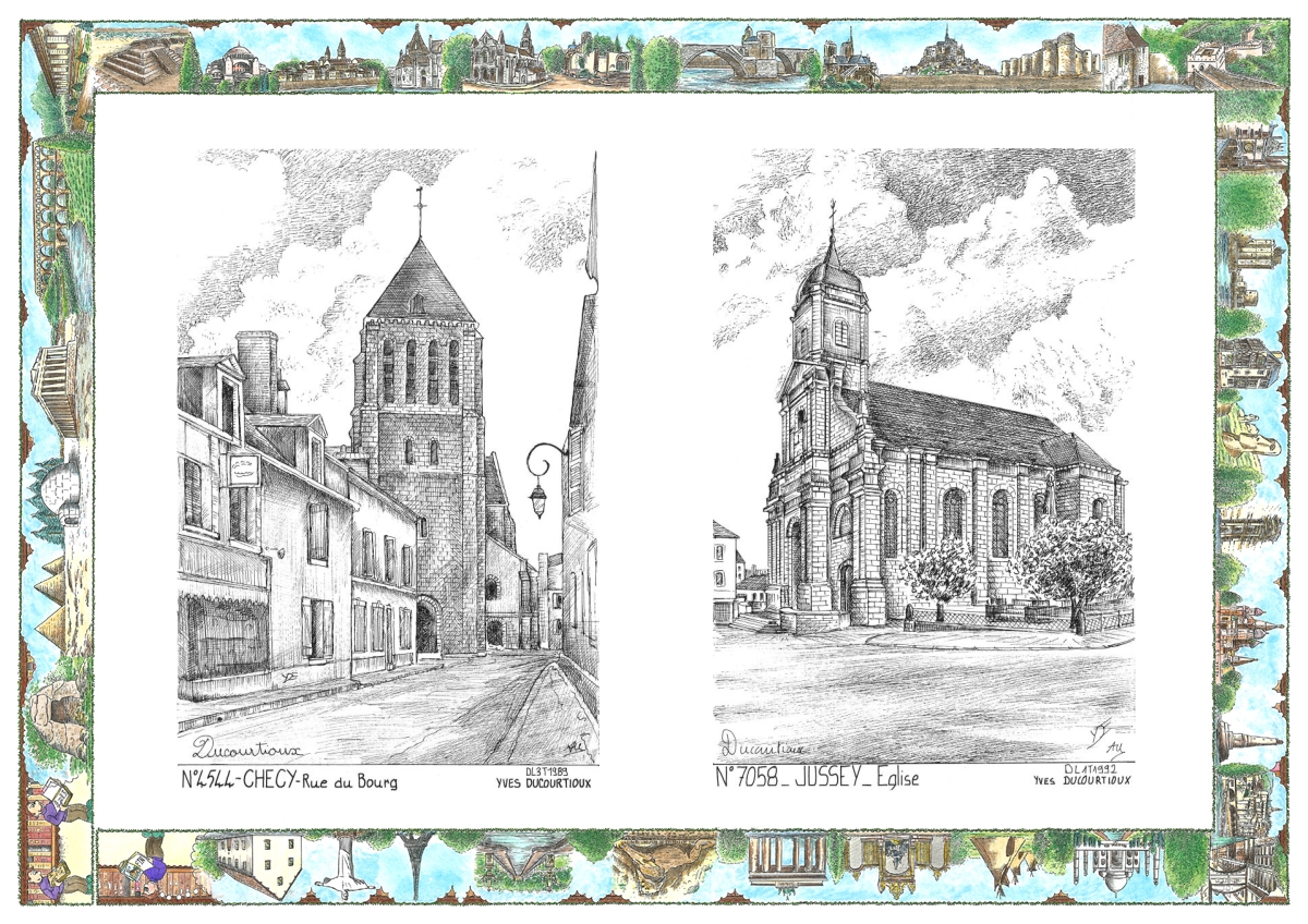 MONOCARTE N 45044-70058 - CHECY - rue du bourg / JUSSEY - �glise