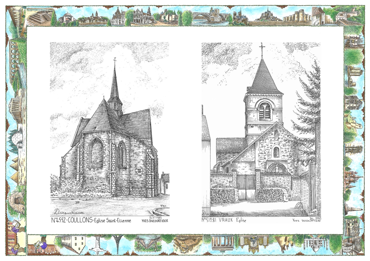 MONOCARTE N 45052-51281 - COULLONS - �glise st �tienne / VRAUX - �glise
