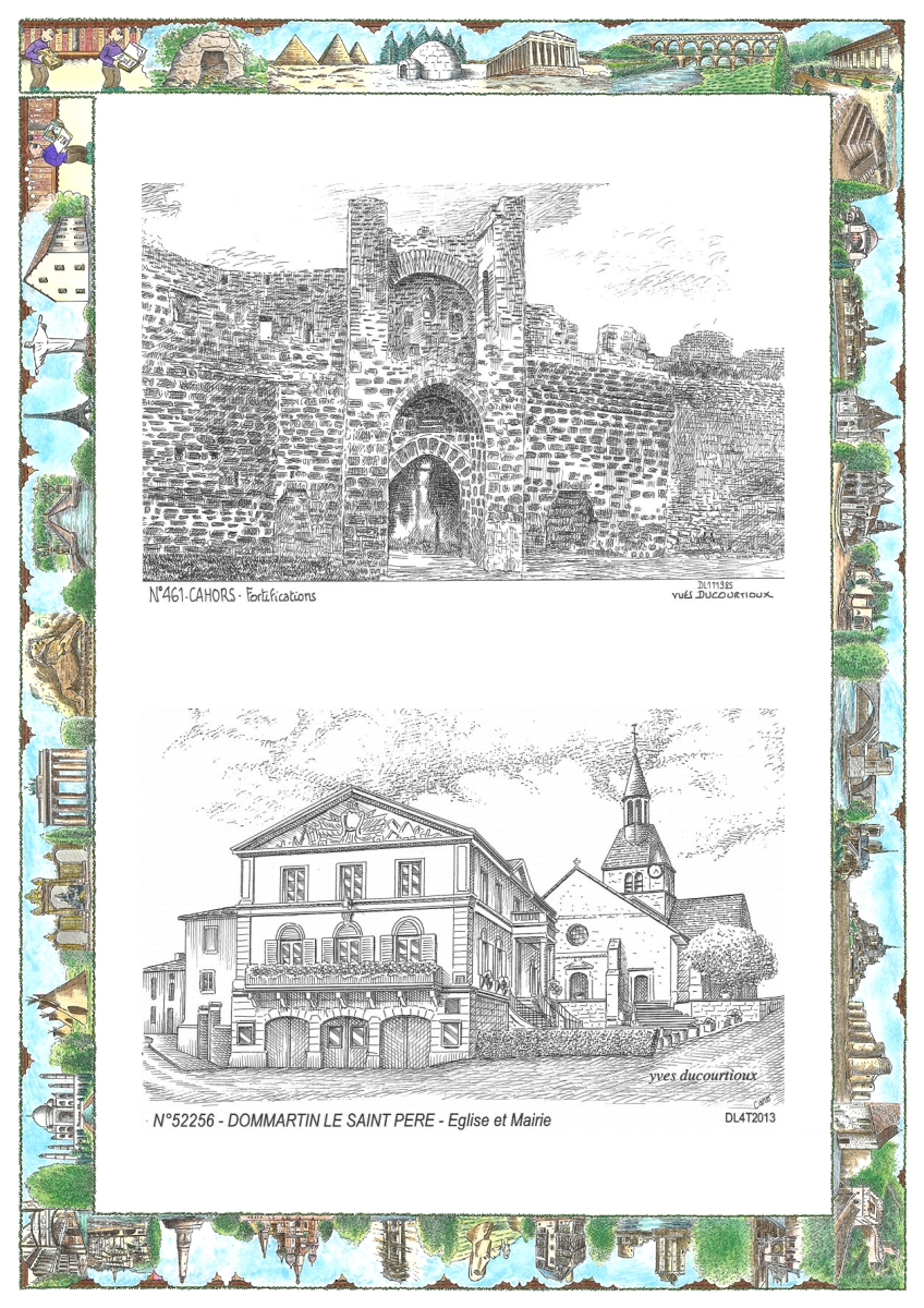 MONOCARTE N 46001-52256 - CAHORS - fortifications / DOMMARTIN LE SAINT PERE - �glise
