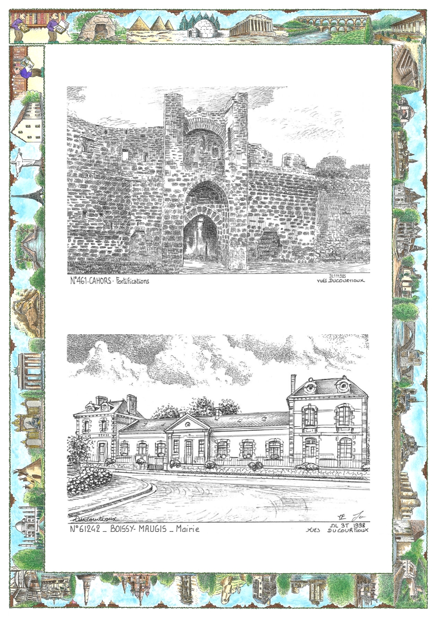 MONOCARTE N 46001-61242 - CAHORS - fortifications / BOISSY MAUGIS - mairie