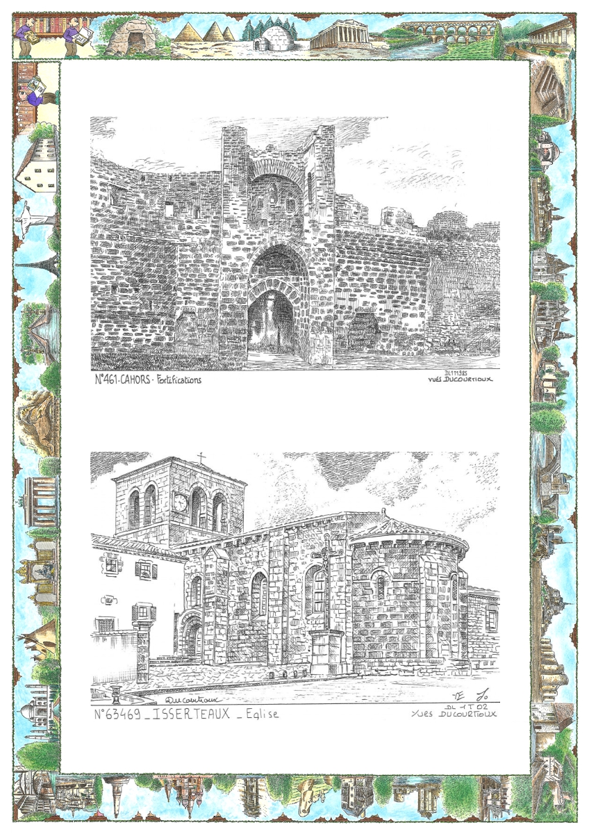 MONOCARTE N 46001-63469 - CAHORS - fortifications / ISSERTEAUX - �glise