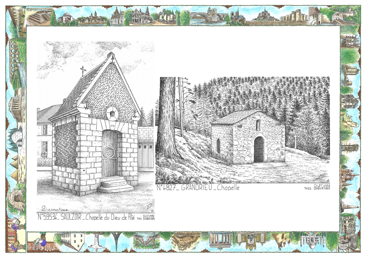 MONOCARTE N 48027-59534 - GRANDRIEU - chapelle / SAULZOIR - chapelle du dieu de piti�