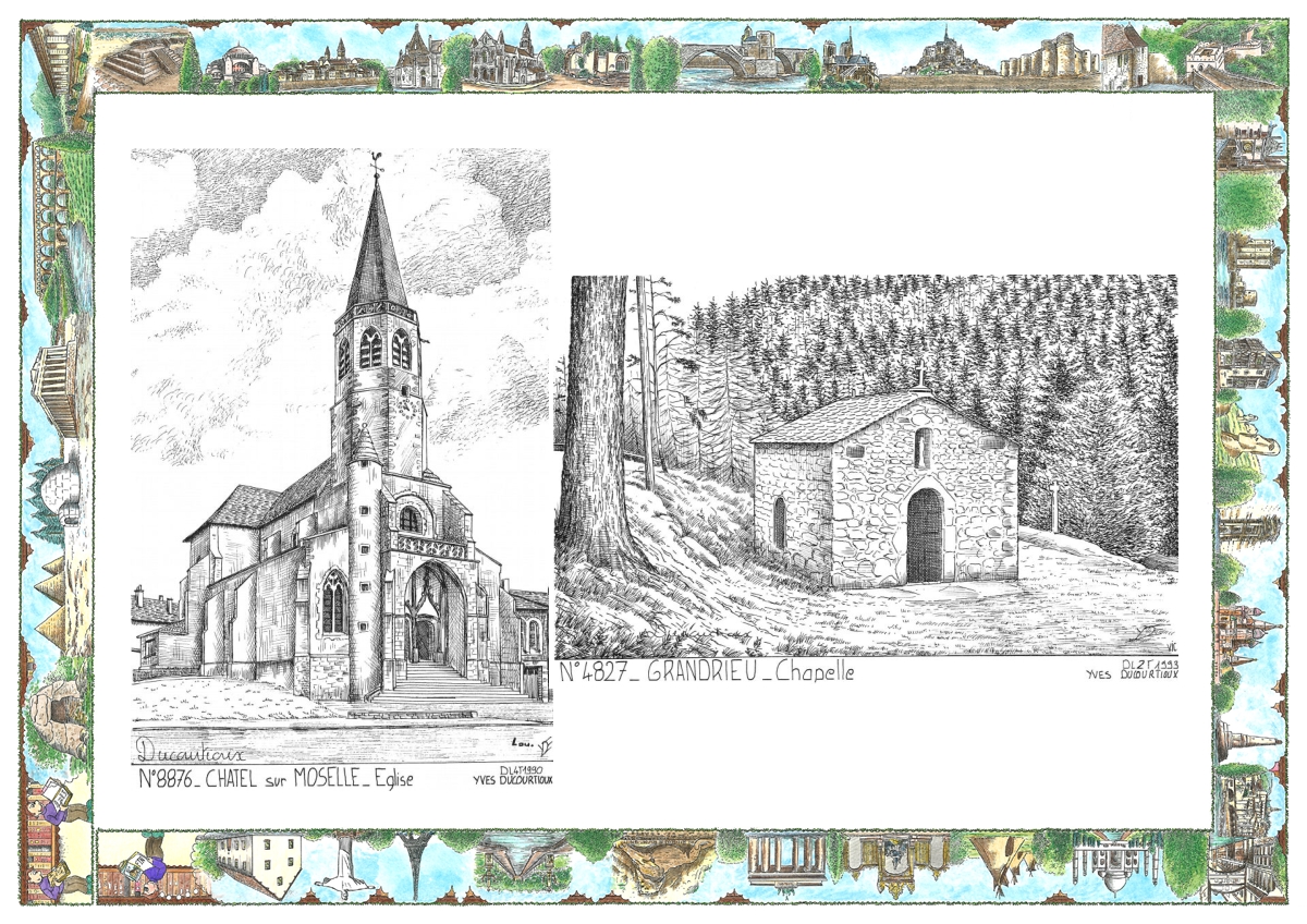 MONOCARTE N 48027-88076 - GRANDRIEU - chapelle / CHATEL SUR MOSELLE - �glise
