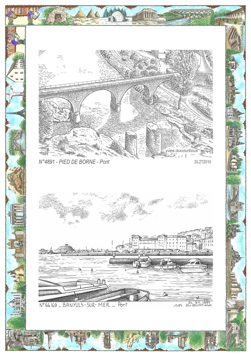 MONOCARTE N 48091-66169 - PIED DE BORNE - pont / BANYULS SUR MER - port