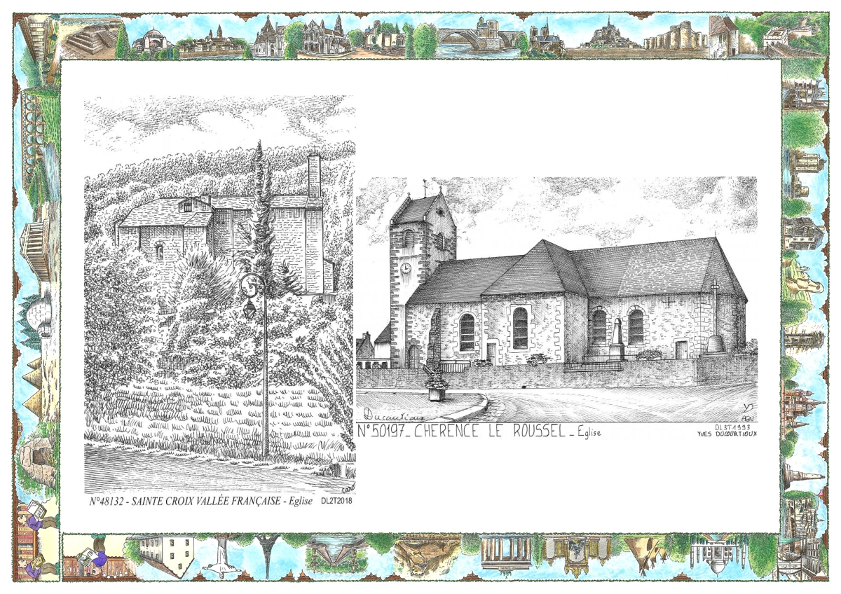 MONOCARTE N 48132-50197 - STE CROIX VALLEE FRANCAISE - �glise / CHERENCE LE ROUSSEL - �glise