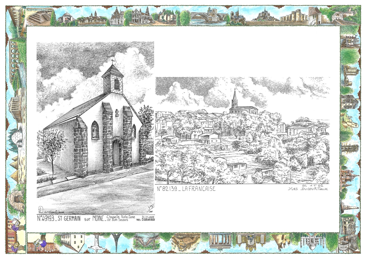 MONOCARTE N 49193-82139 - ST GERMAIN SUR MOINE - chapelle nd de bonsecours / LAFRANCAISE - vue