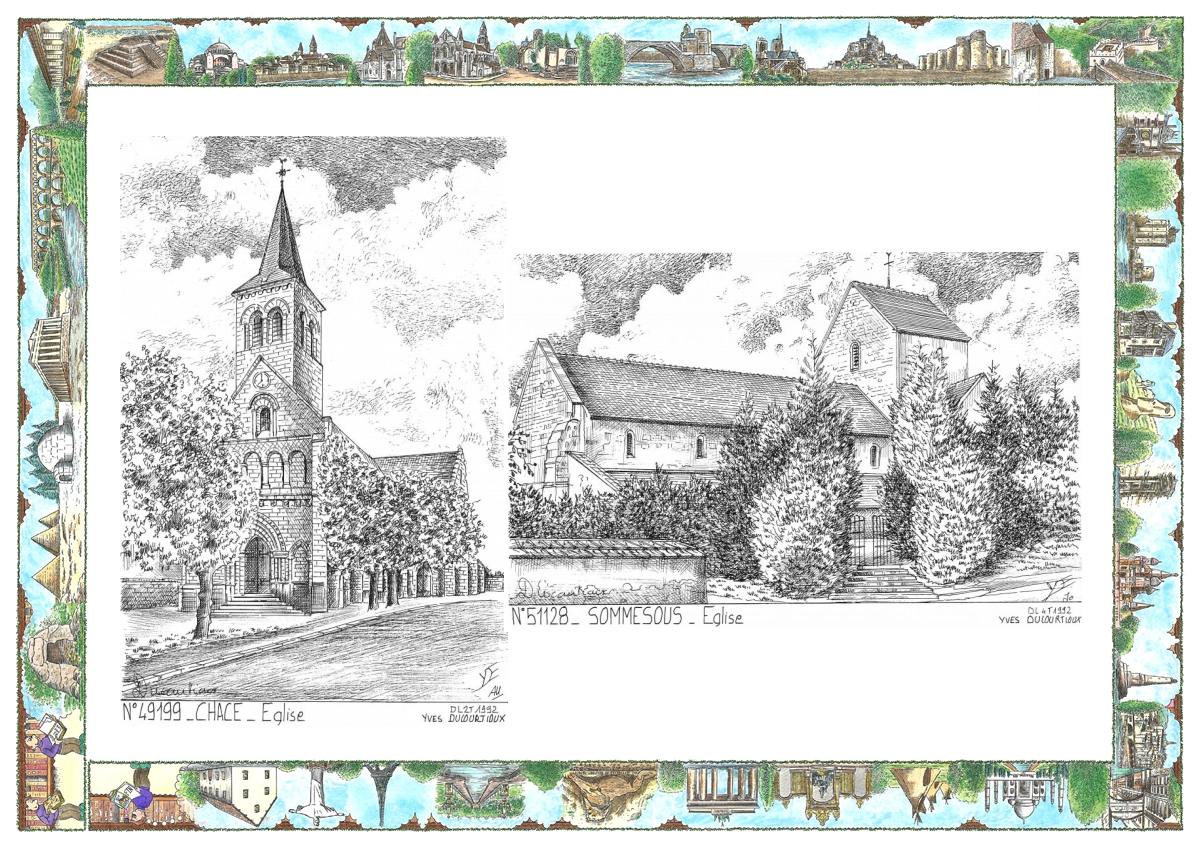 MONOCARTE N 49199-51128 - CHACE - �glise / SOMMESOUS - �glise