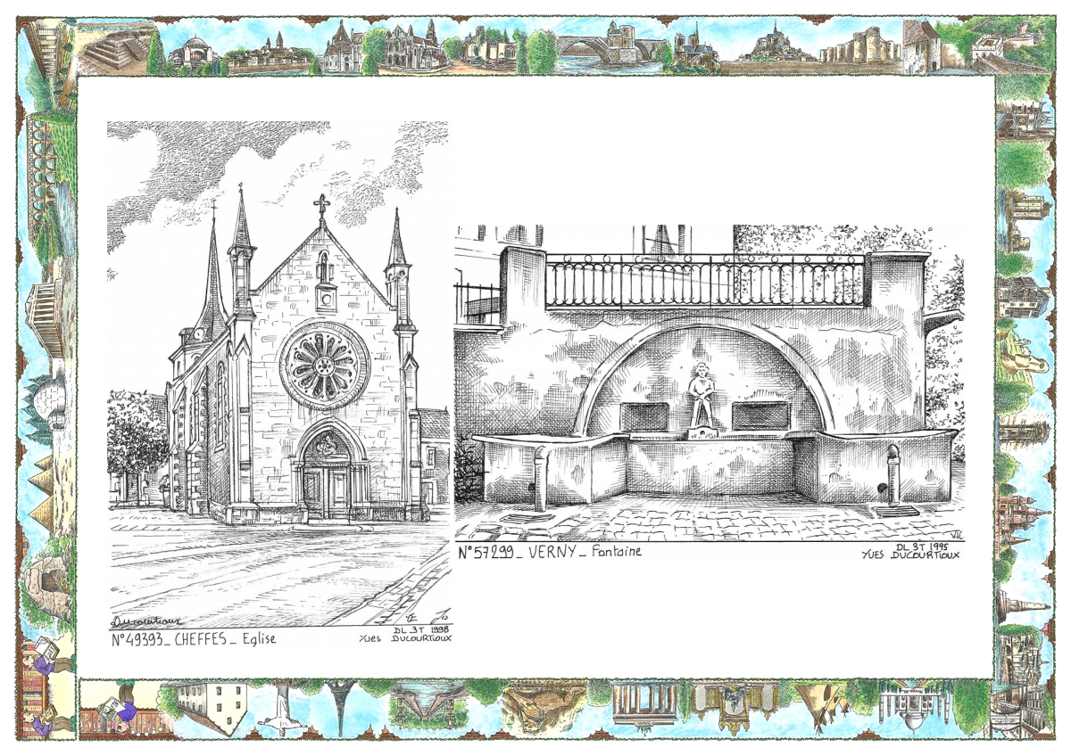 MONOCARTE N 49393-57299 - CHEFFES - �glise / VERNY - fontaine
