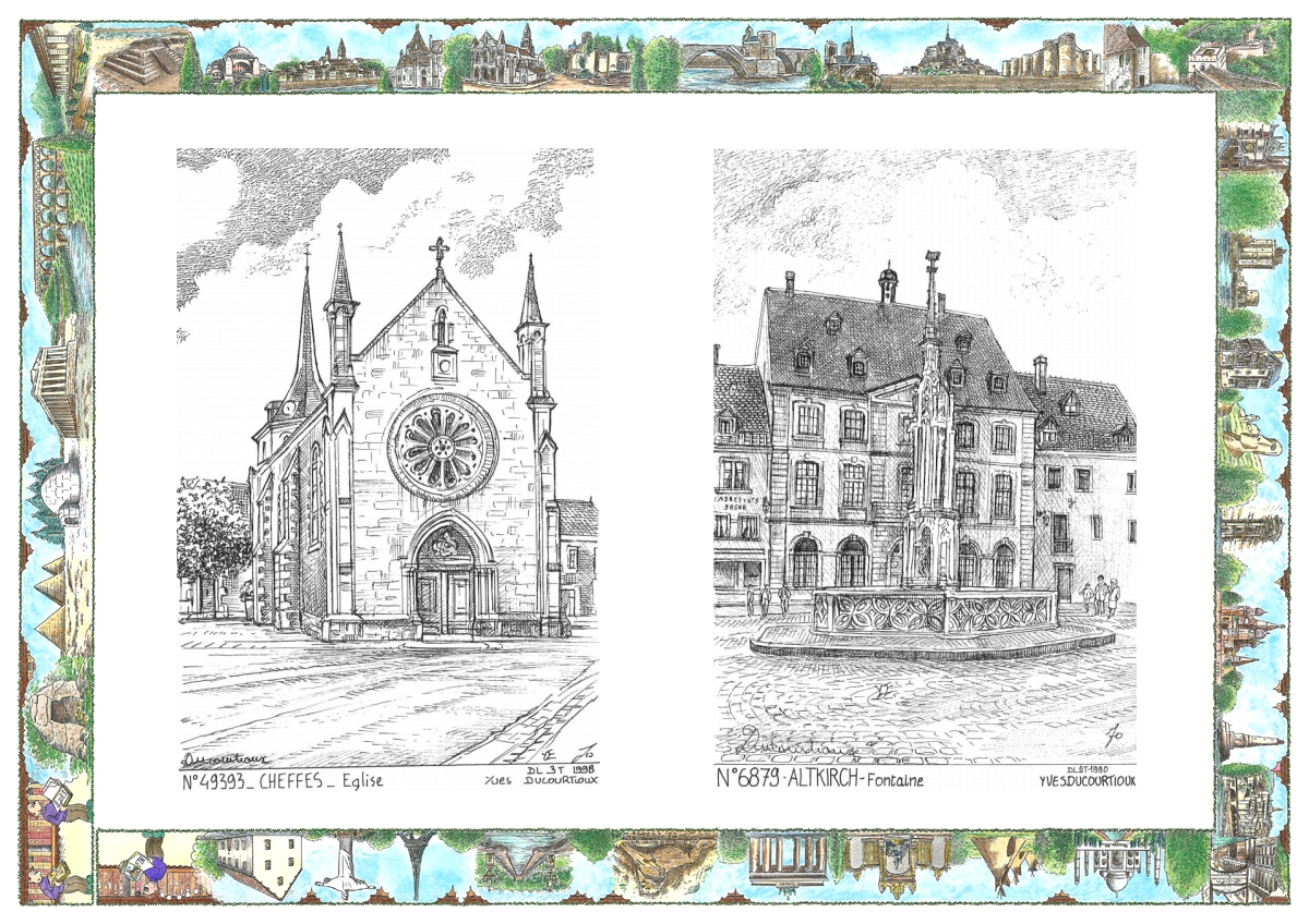 MONOCARTE N 49393-68079 - CHEFFES - �glise / ALTKIRCH - fontaine