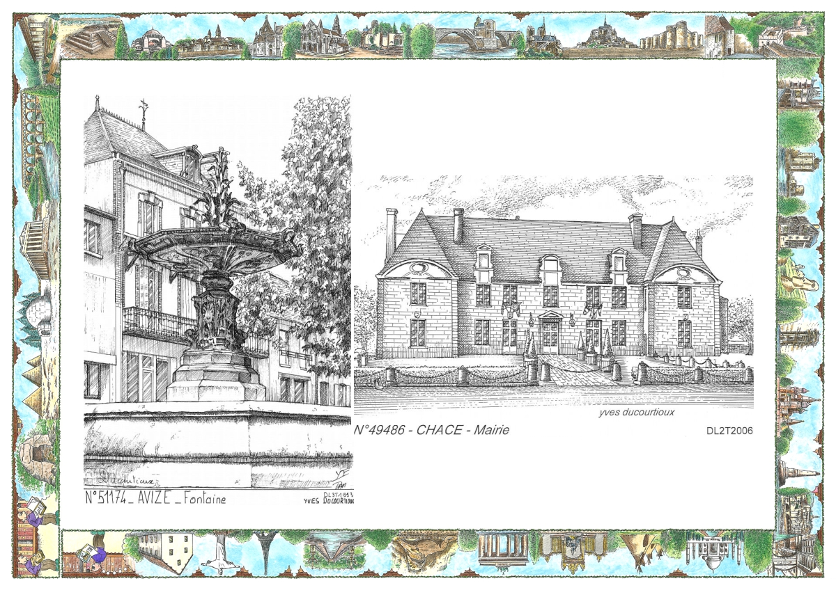 MONOCARTE N 49486-51174 - CHACE - mairie / AVIZE - fontaine