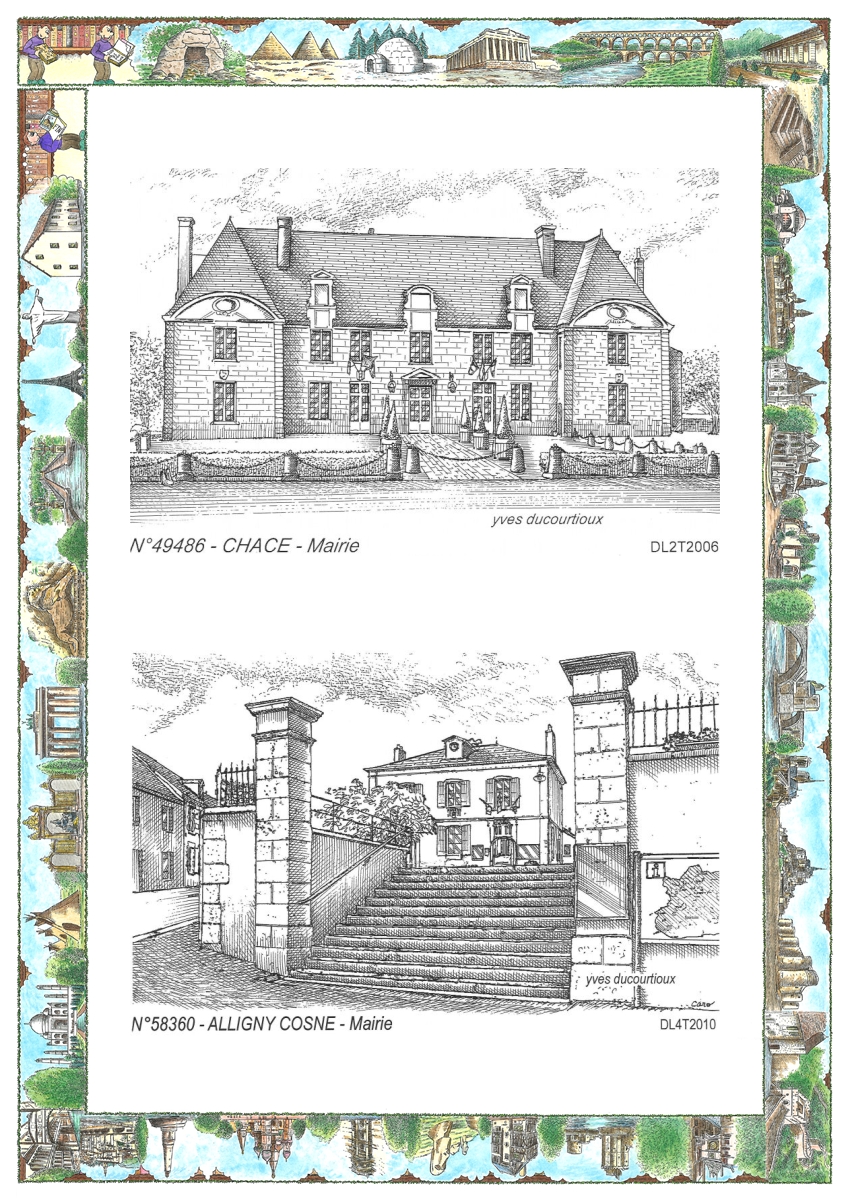 MONOCARTE N 49486-58360 - CHACE - mairie / ALLIGNY COSNE - mairie