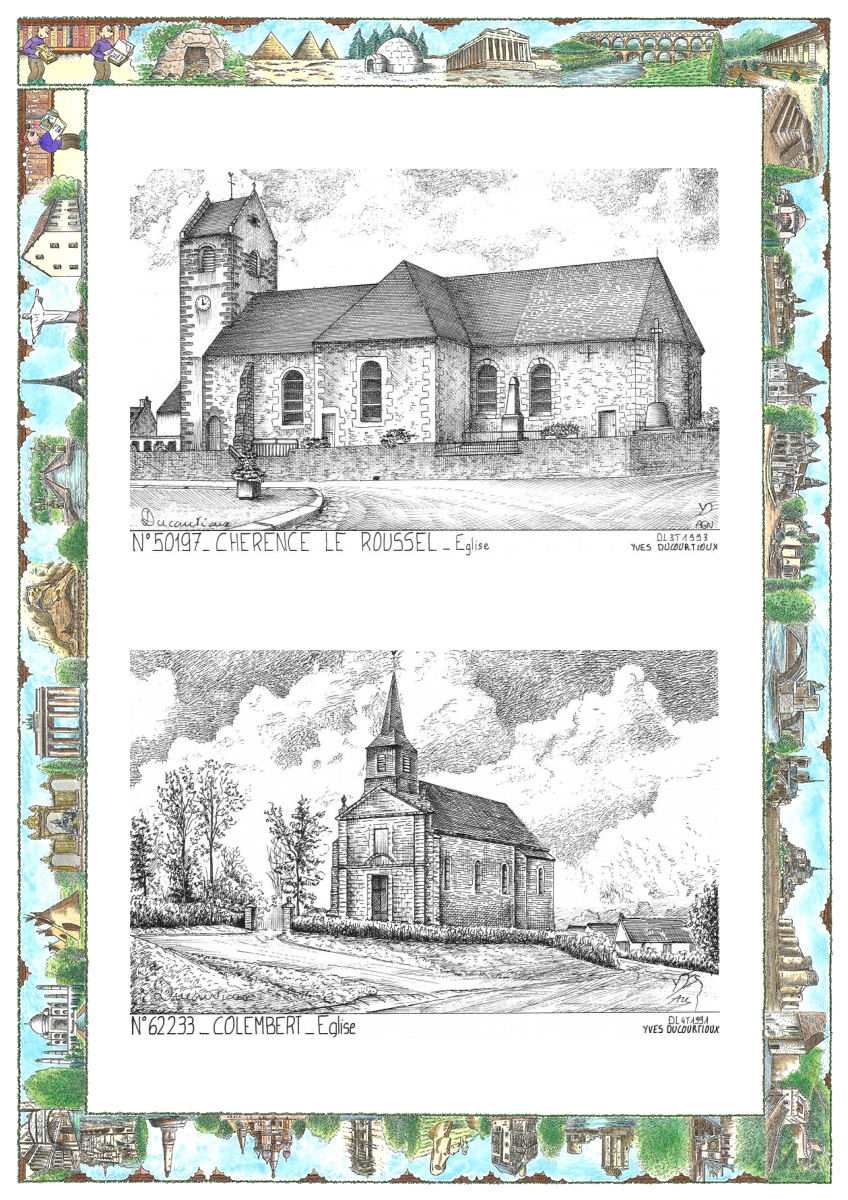 MONOCARTE N 50197-62233 - CHERENCE LE ROUSSEL - �glise / COLEMBERT - �glise
