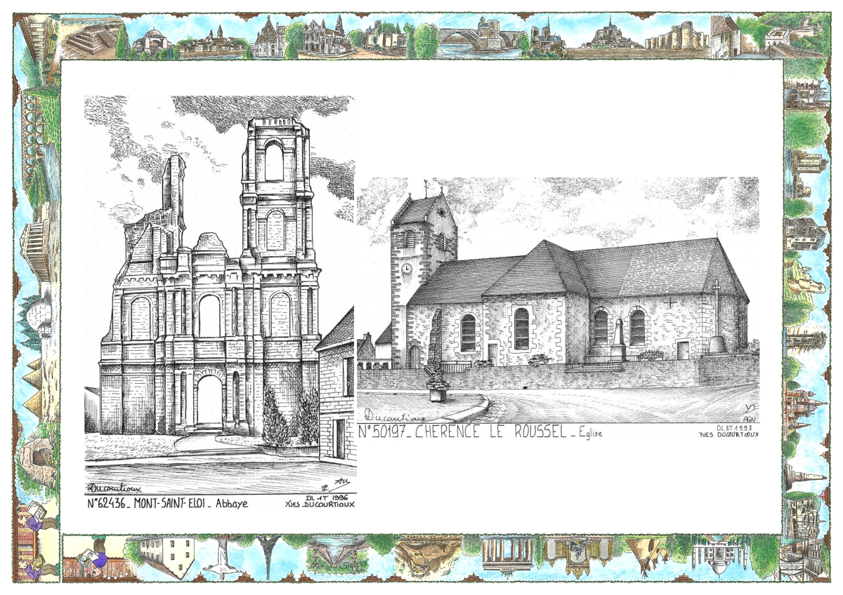 MONOCARTE N 50197-62436 - CHERENCE LE ROUSSEL - �glise / MONT ST ELOI - abbaye