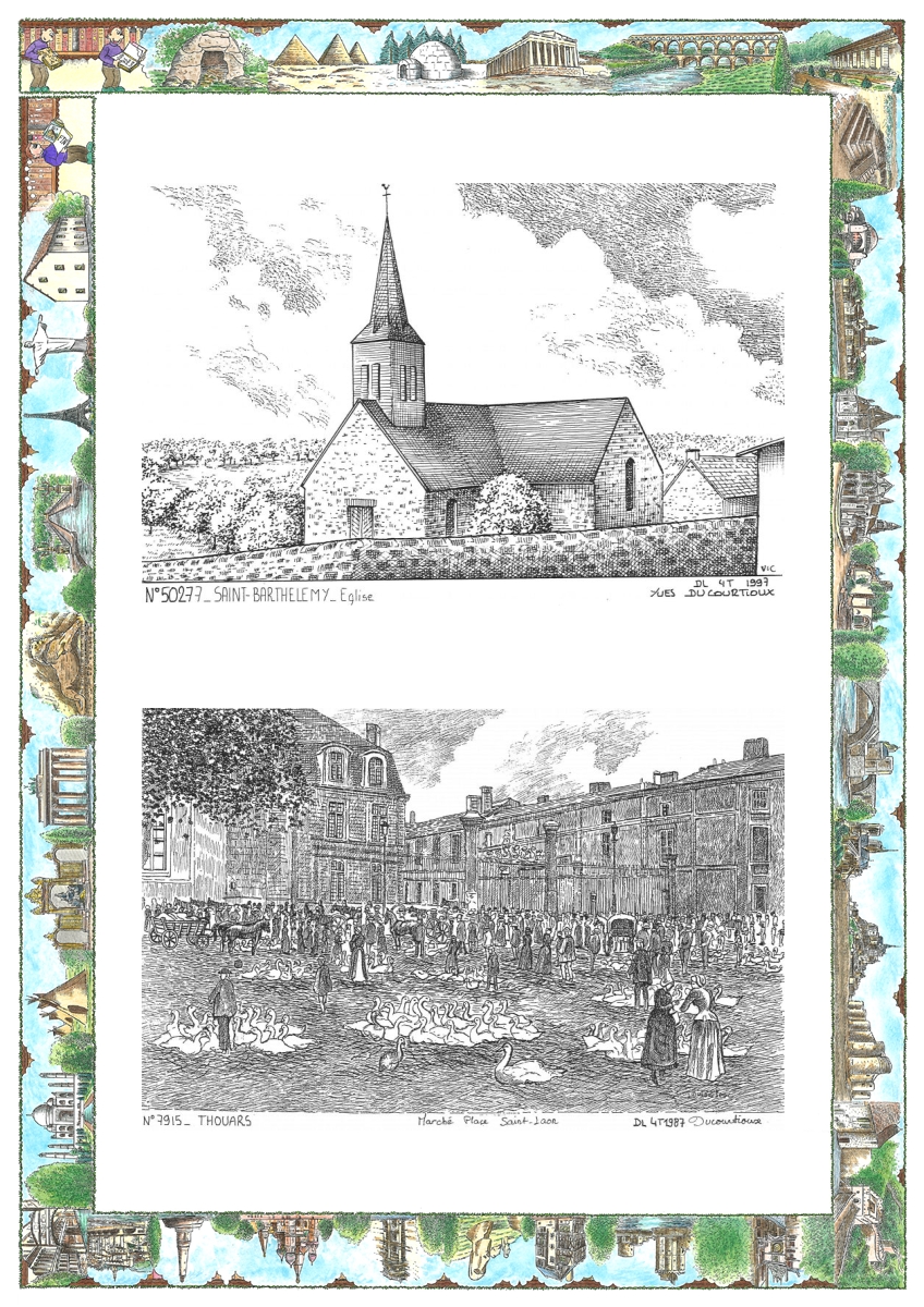 MONOCARTE N 50277-79015 - ST BARTHELEMY - �glise / THOUARS - march� place st jean