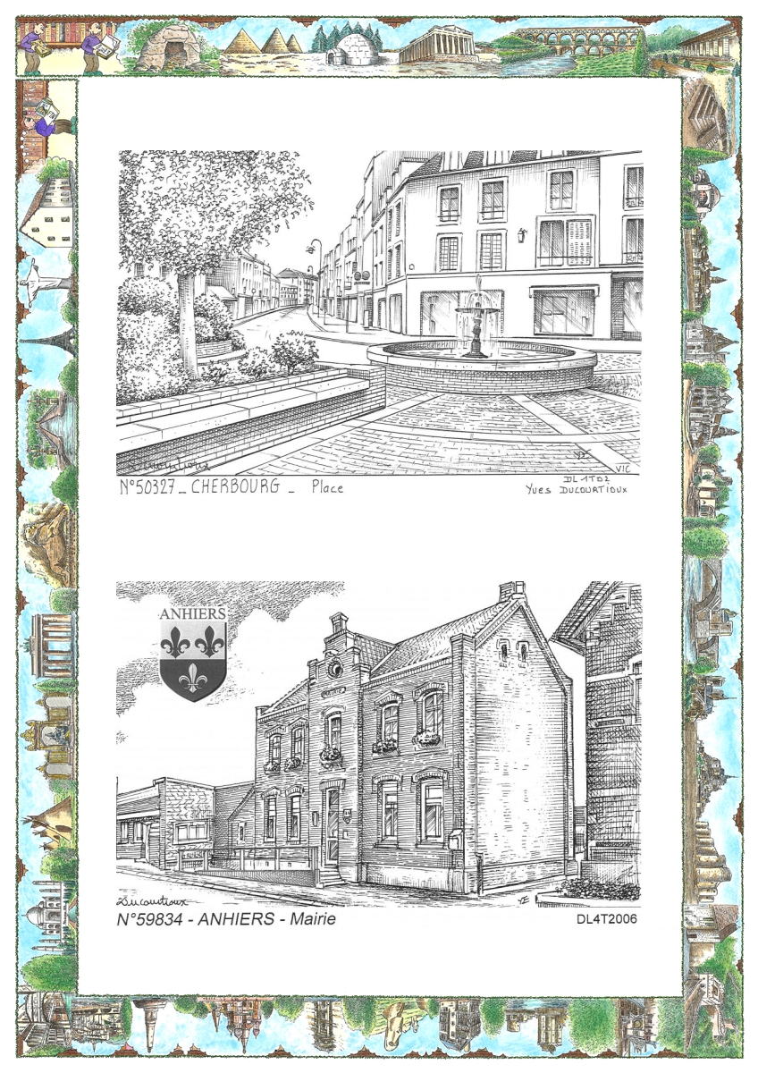 MONOCARTE N 50327-59834 - CHERBOURG - place / ANHIERS - mairie