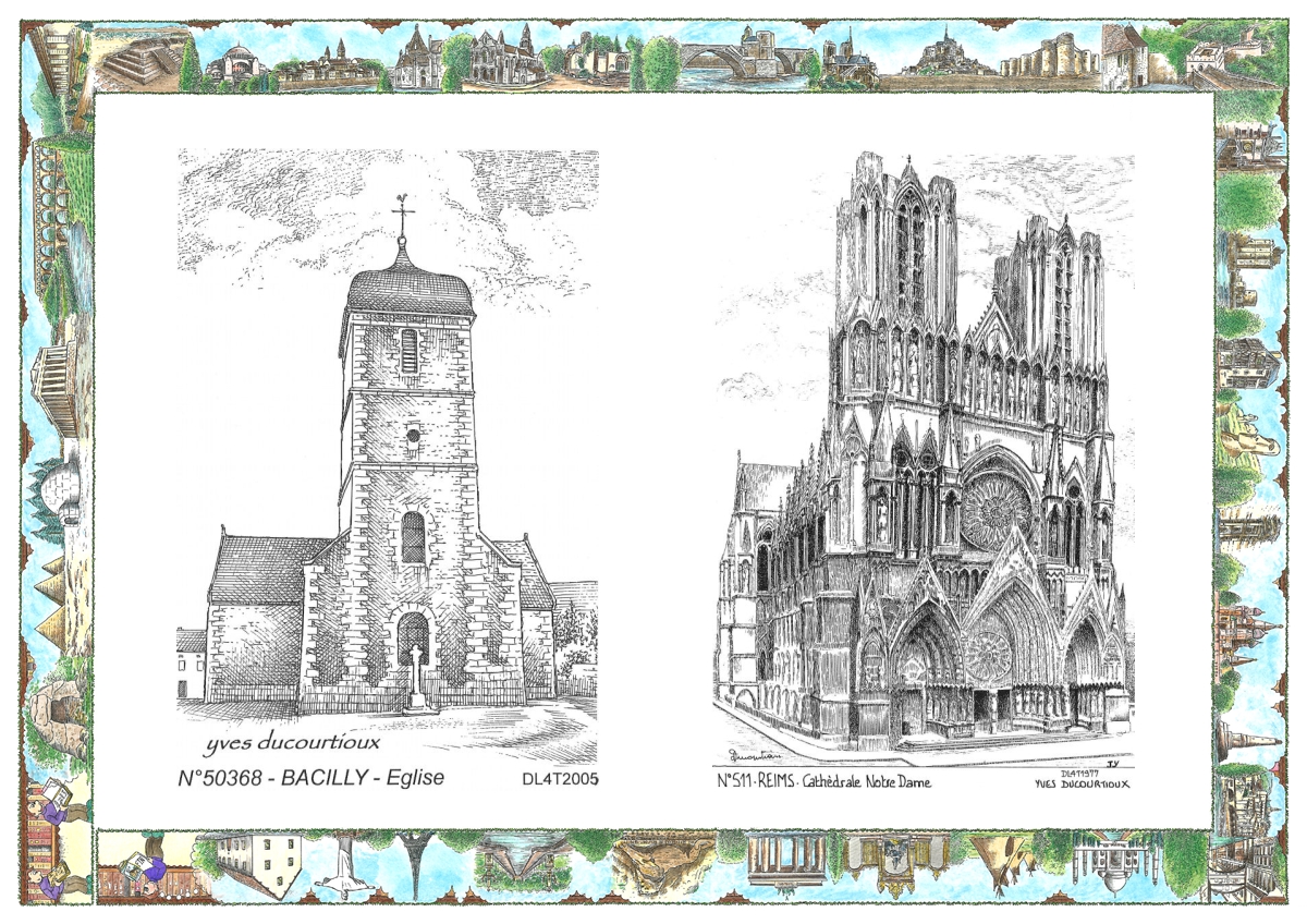 MONOCARTE N 50368-51001 - BACILLY - �glise / REIMS - cath�drale notre dame