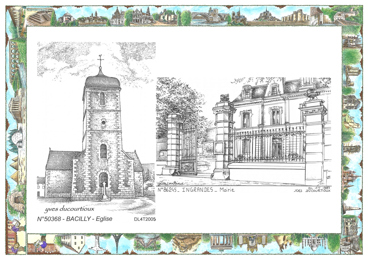 MONOCARTE N 50368-86245 - BACILLY - �glise / INGRANDES - mairie