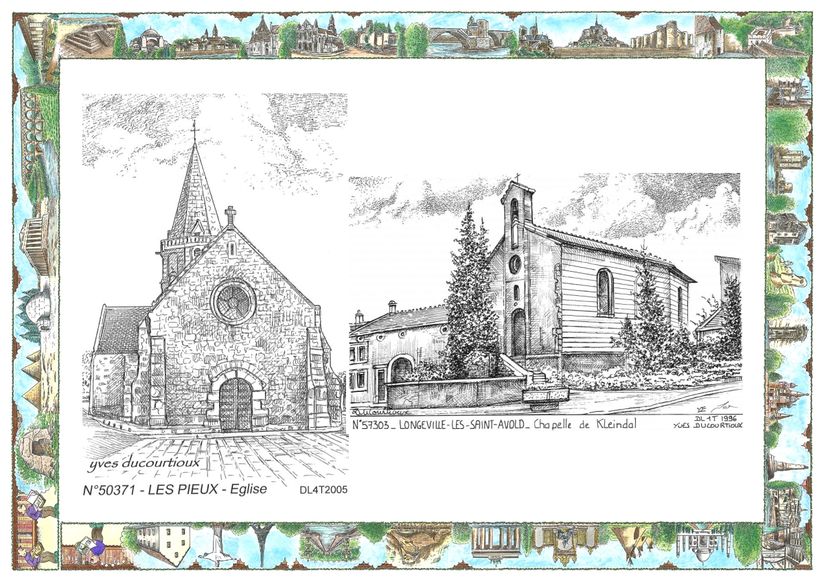 MONOCARTE N 50371-57303 - LES PIEUX - �glise / LONGEVILLE LES ST AVOLD - chapelle de kleindol