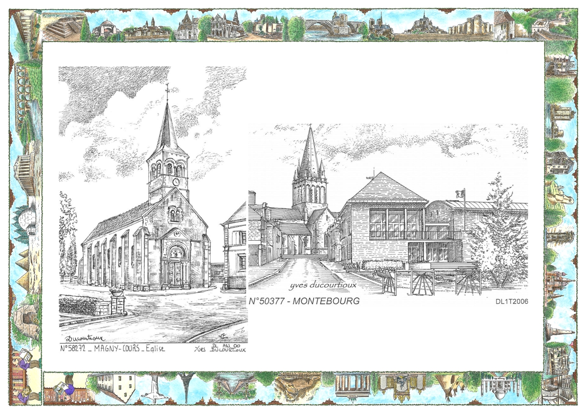 MONOCARTE N 50377-58272 - MONTEBOURG - vue / MAGNY COURS - �glise