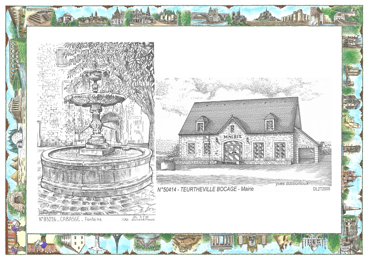 MONOCARTE N 50414-83226 - TEURTHEVILLE BOCAGE - mairie / CABASSE - fontaine