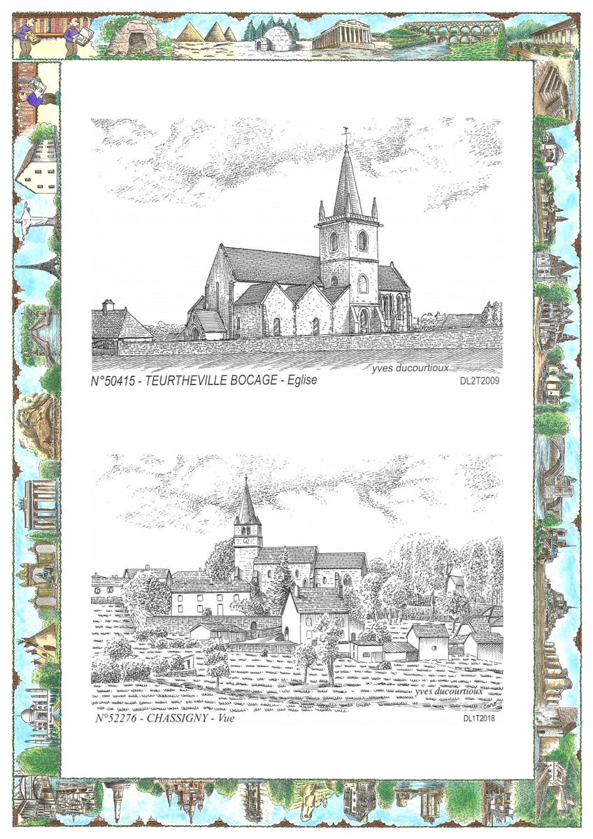 MONOCARTE N 50415-52276 - TEURTHEVILLE BOCAGE - �glise / CHASSIGNY - vue