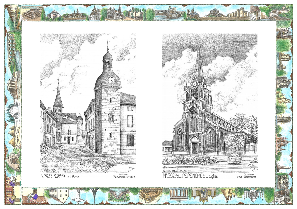 MONOCARTE N 52055-59276 - WASSY - le d�me / PERENCHIES - �glise