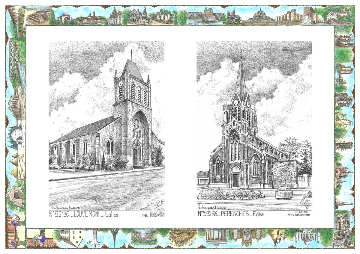 MONOCARTE N 52130-59276 - LOUVEMONT - �glise / PERENCHIES - �glise