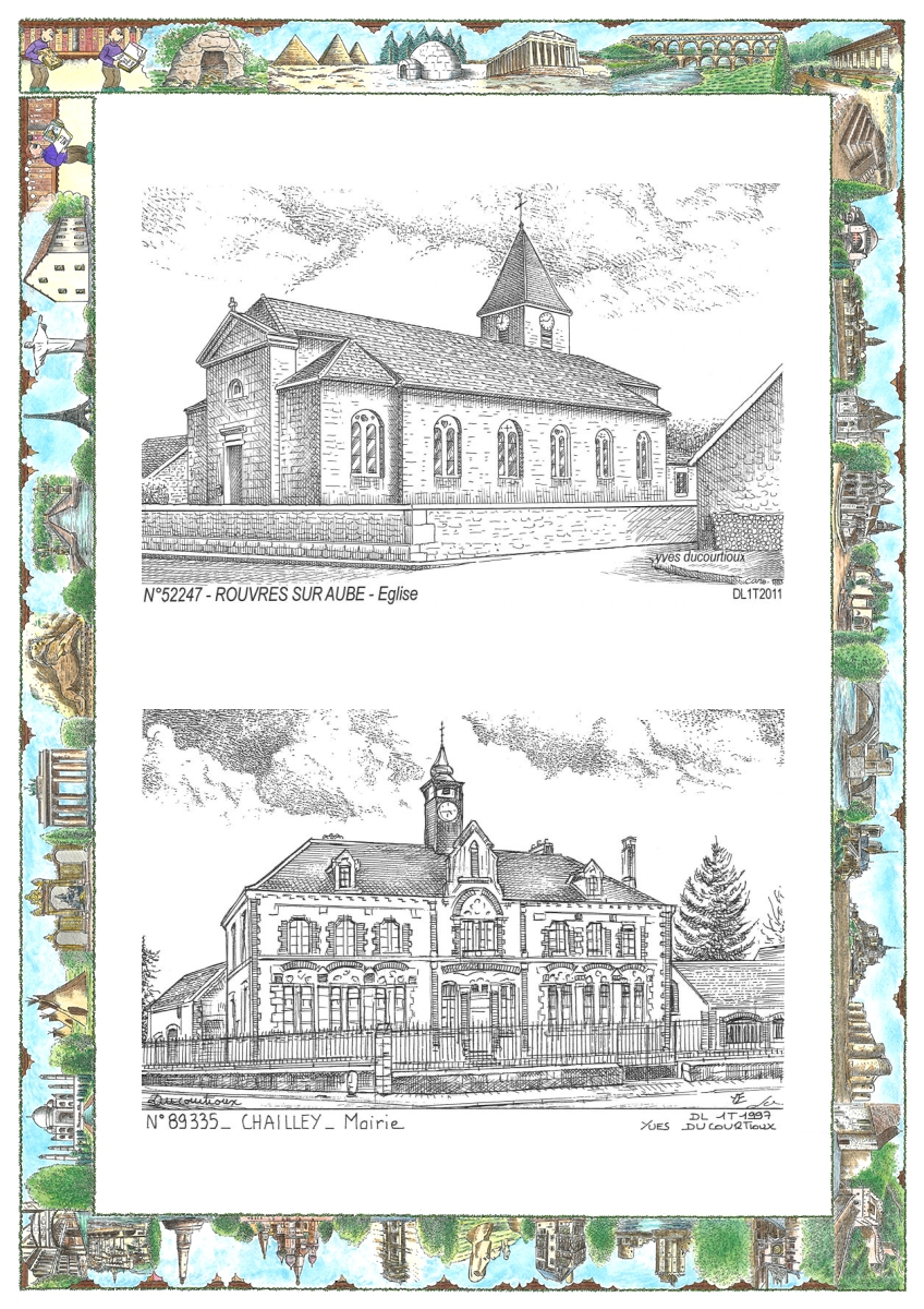 MONOCARTE N 52247-89335 - ROUVRES SUR AUBE - �glise / CHAILLEY - mairie