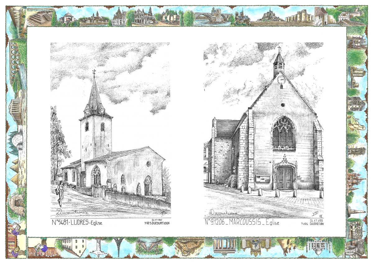 MONOCARTE N 54081-91206 - LUDRES - �glise / MARCOUSSIS - �glise