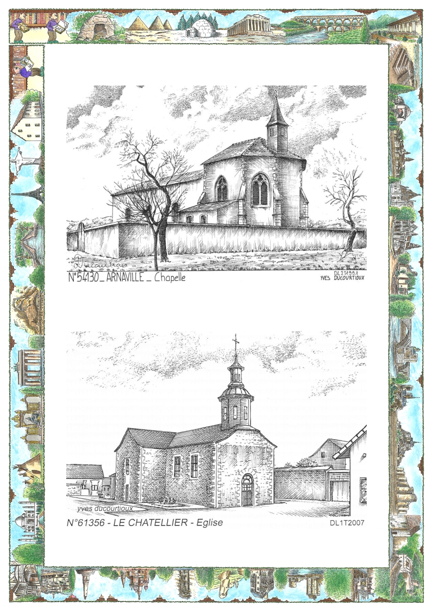 MONOCARTE N 54130-61356 - ARNAVILLE - chapelle / LE CHATELLIER - �glise