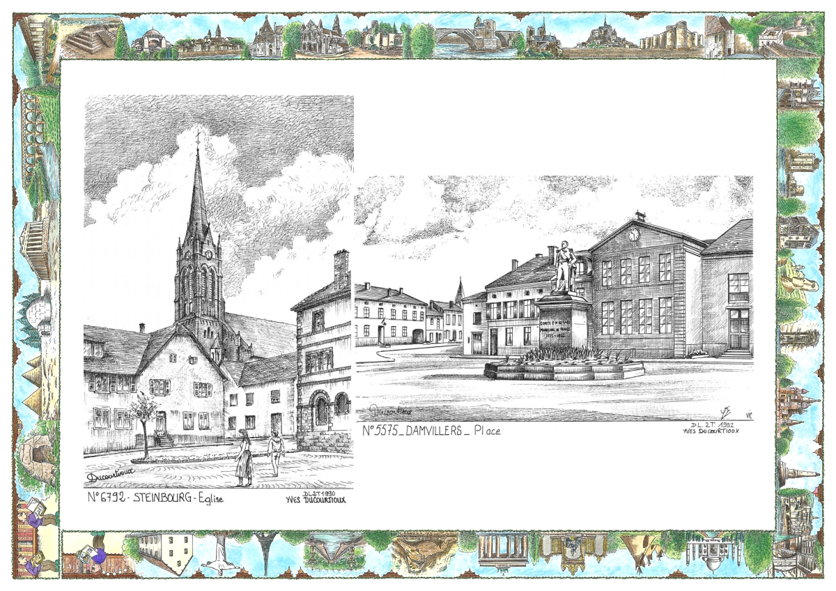 MONOCARTE N 55075-67092 - DAMVILLERS - place / STEINBOURG - �glise