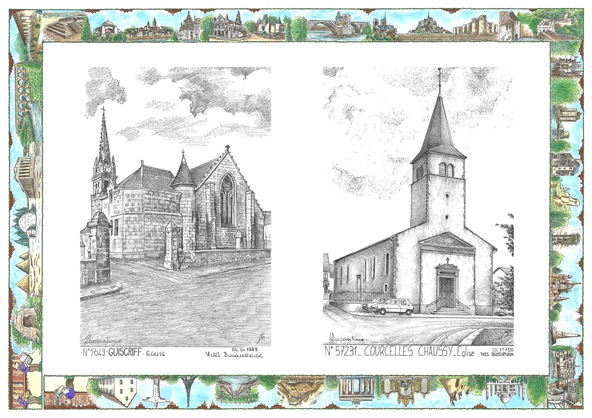 MONOCARTE N 56049-57231 - GUISCRIFF - �glise / COURCELLES CHAUSSY - �glise