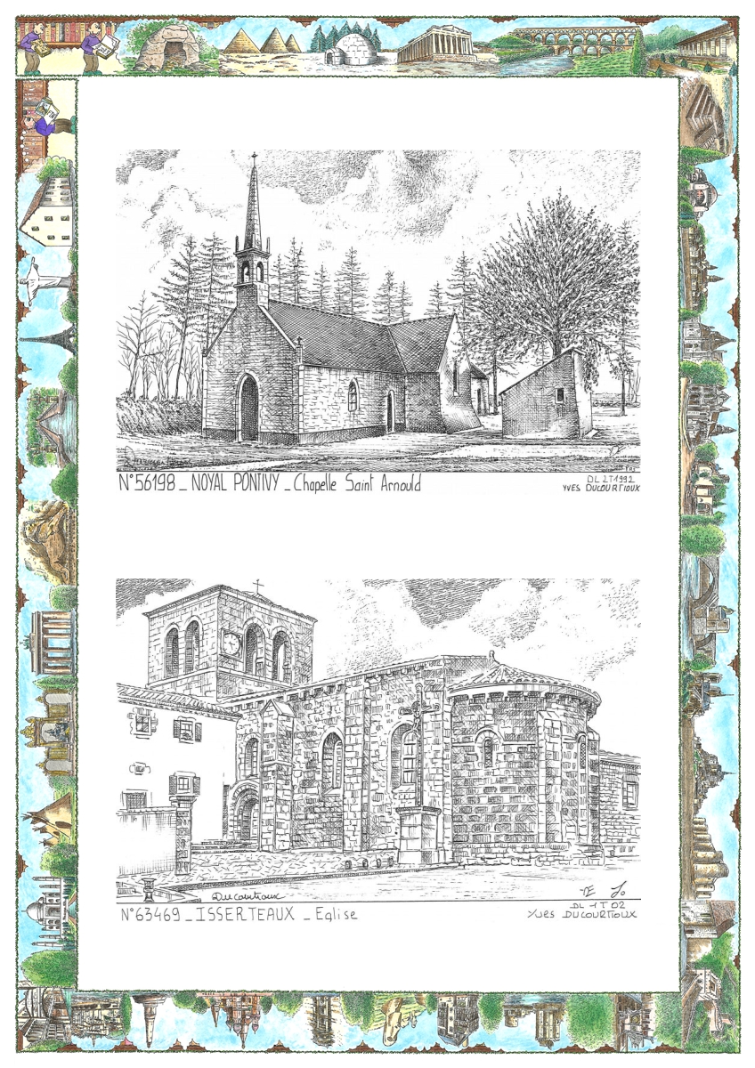 MONOCARTE N 56198-63469 - NOYAL PONTIVY - chapelle st arnould / ISSERTEAUX - �glise