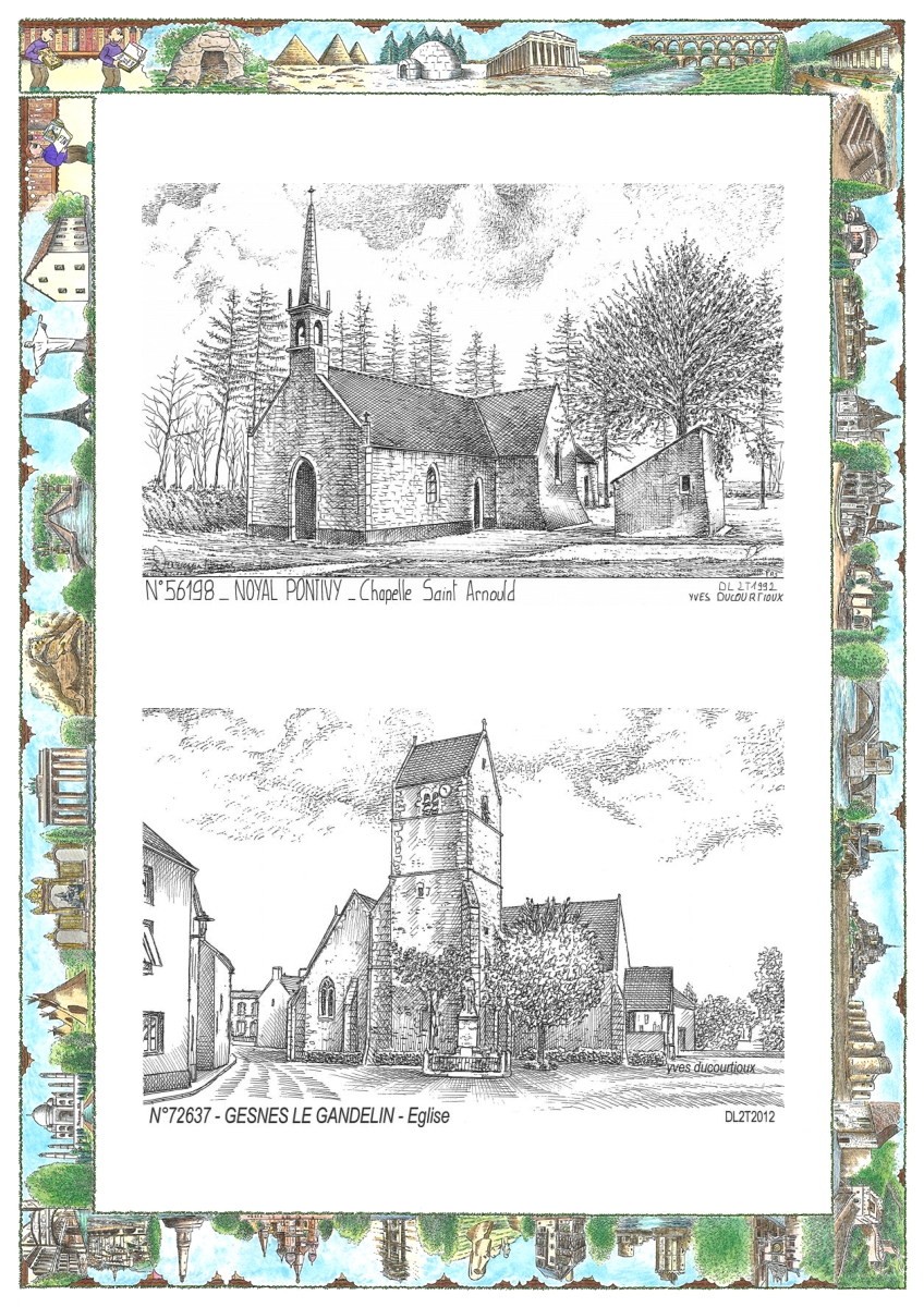 MONOCARTE N 56198-72637 - NOYAL PONTIVY - chapelle st arnould / GESNES LE GANDELIN - �glise