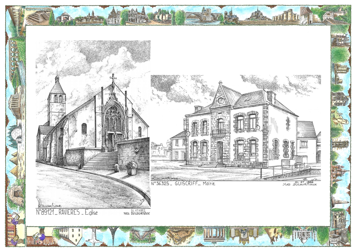 MONOCARTE N 56325-89121 - GUISCRIFF - mairie / RAVIERES - �glise