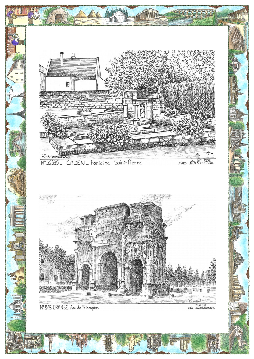 MONOCARTE N 56335-84005 - CADEN - fontaine st pierre / ORANGE - arc de triomphe