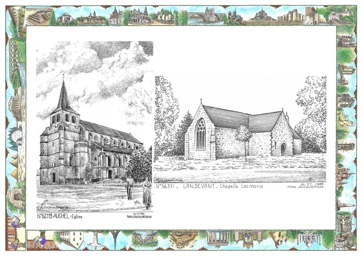 MONOCARTE N 56371-62119 - LANDEVANT - chapelle locmaria / AUCHEL - �glise