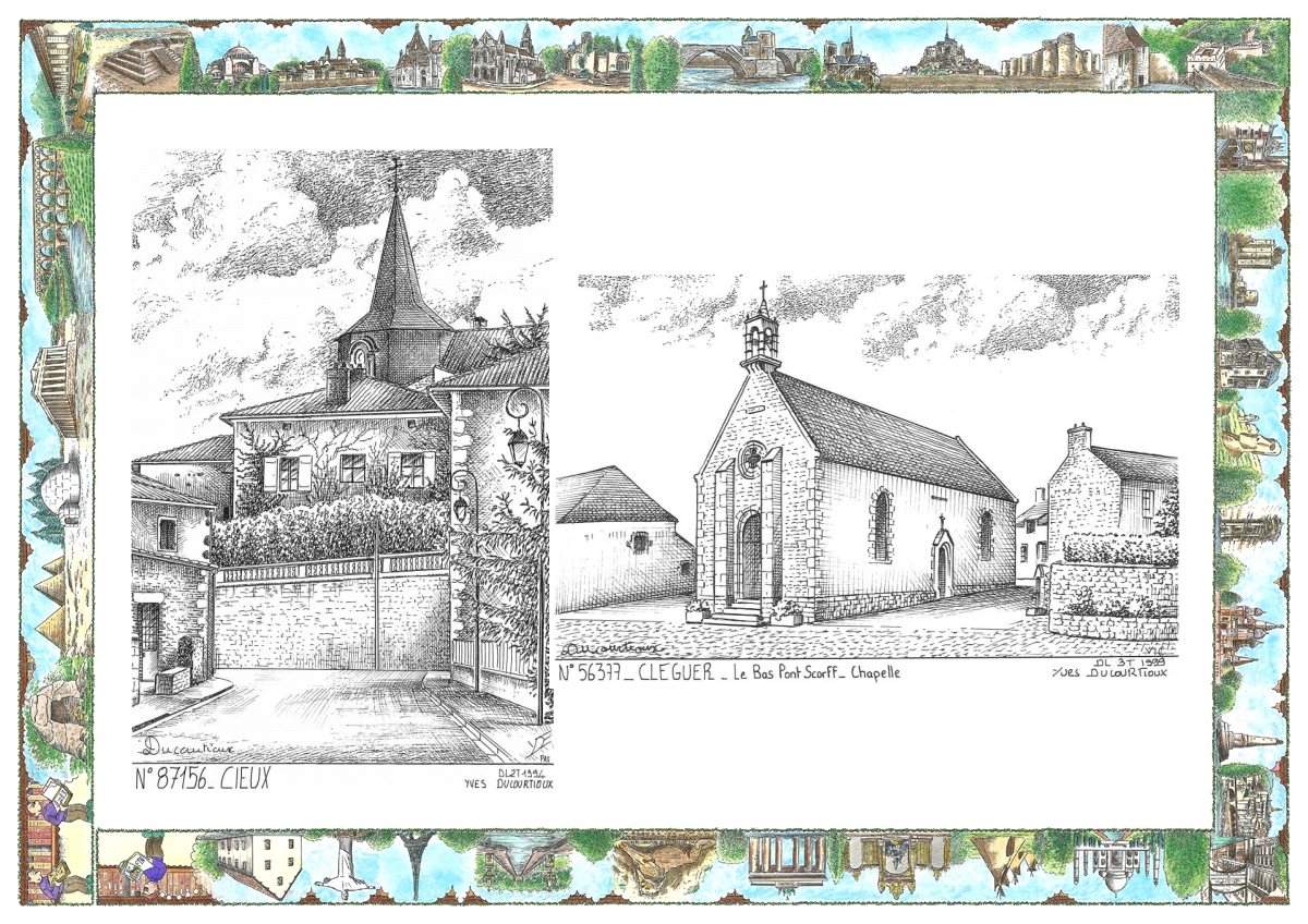 MONOCARTE N 56377-87156 - CLEGUER - chapelle au bas pont scorff / CIEUX - vue