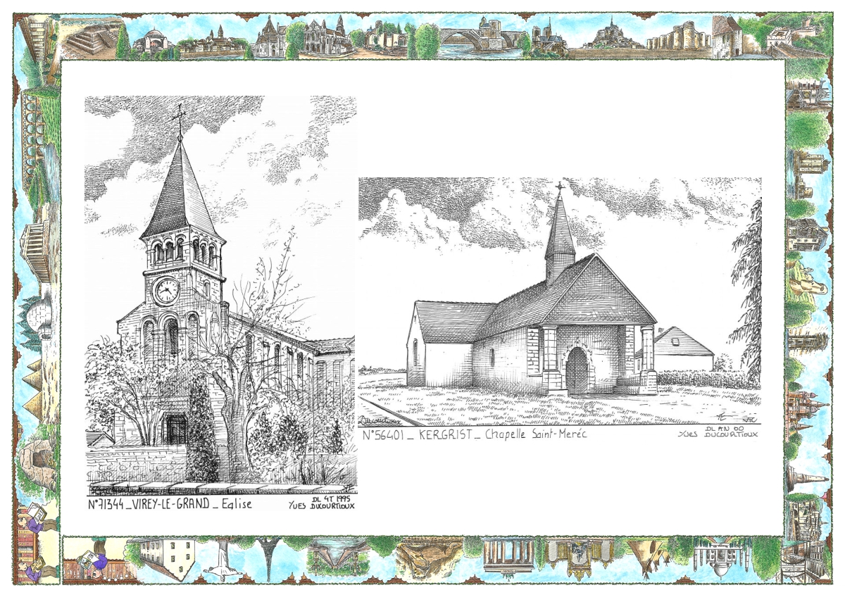 MONOCARTE N 56401-71344 - KERGRIST - chapelle st m�rec / VIREY LE GRAND - �glise
