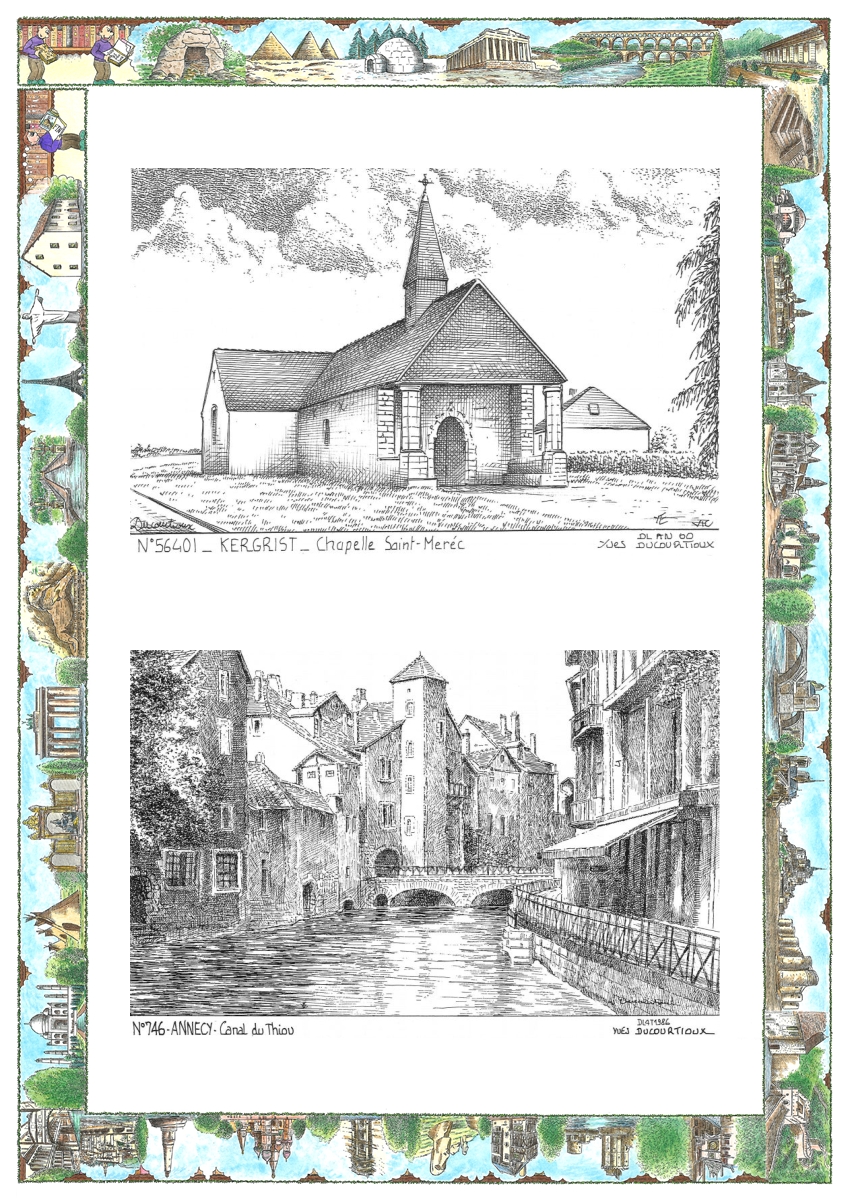 MONOCARTE N 56401-74006 - KERGRIST - chapelle st m�rec / ANNECY - canal du thiou