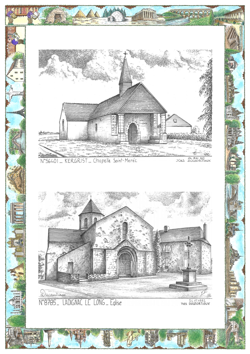 MONOCARTE N 56401-87085 - KERGRIST - chapelle st m�rec / LADIGNAC LE LONG - �glise