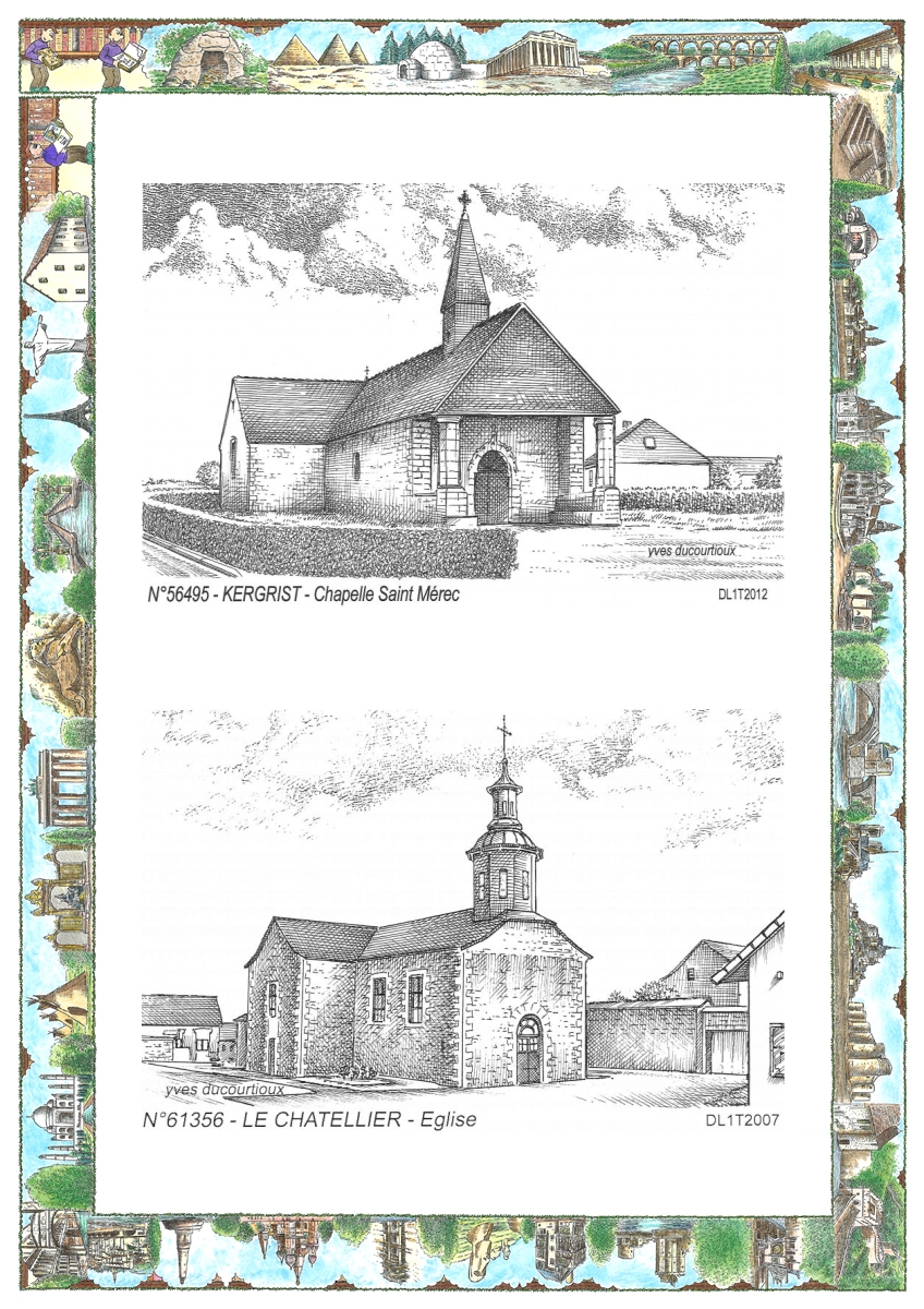 MONOCARTE N 56495-61356 - KERGRIST - chapelle st m�rec / LE CHATELLIER - �glise