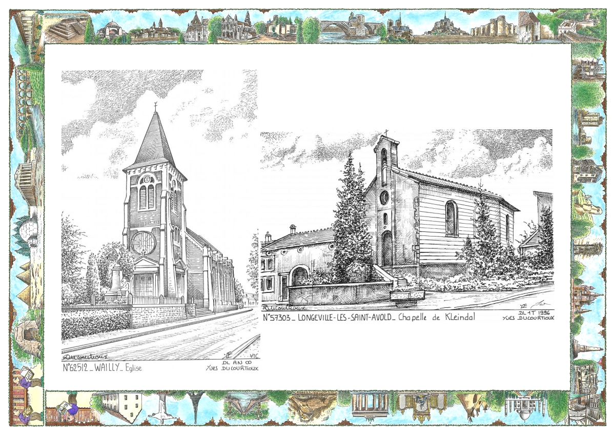 MONOCARTE N 57303-62512 - LONGEVILLE LES ST AVOLD - chapelle de kleindol / WAILLY - �glise