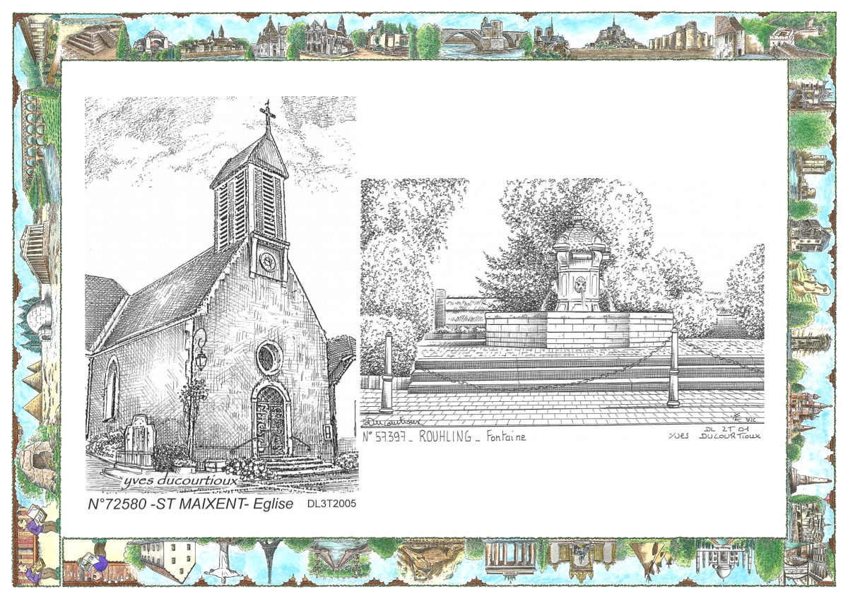 MONOCARTE N 57397-72580 - ROUHLING - fontaine / ST MAIXENT - �glise
