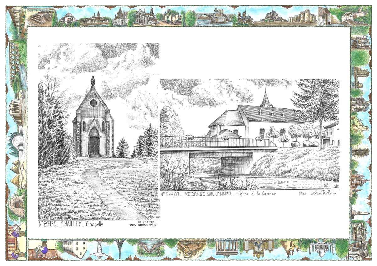 MONOCARTE N 57407-89130 - KEDANGE SUR CANNER - �glise et la canner / CHAILLEY - chapelle