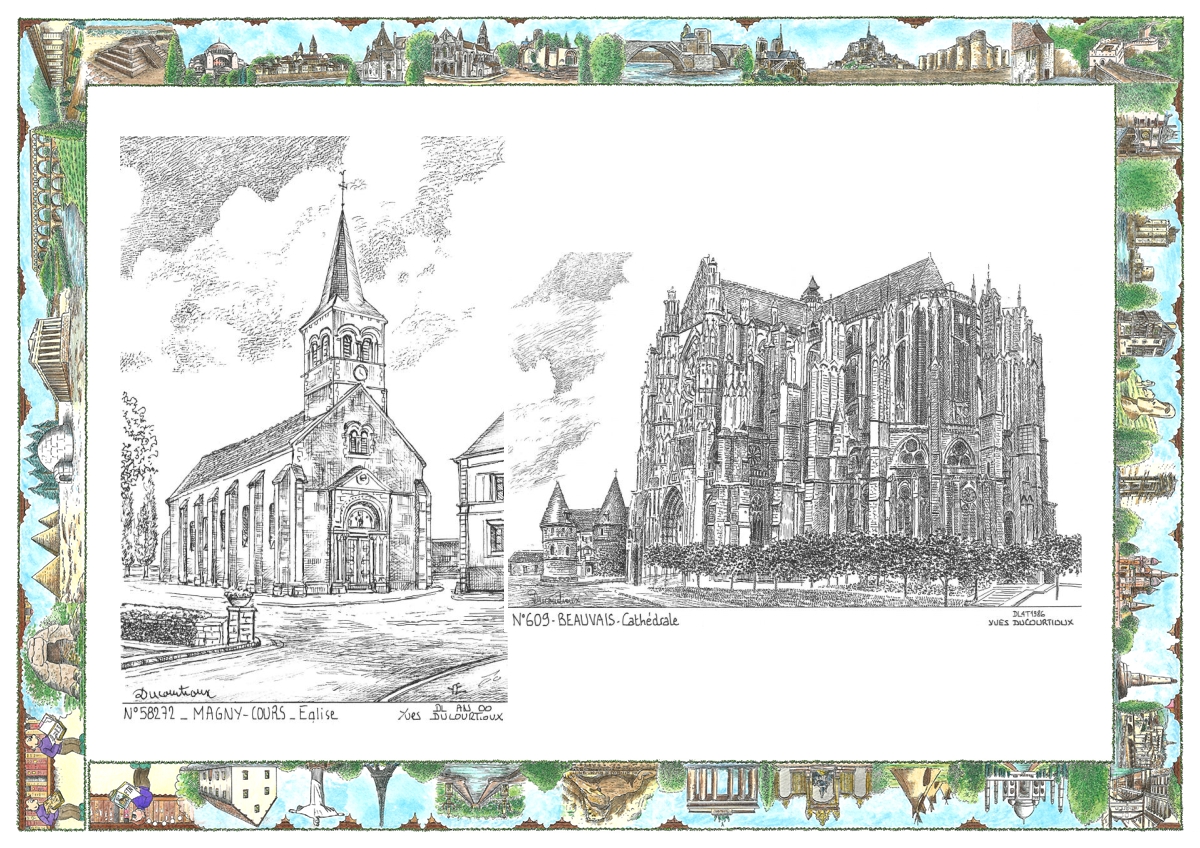 MONOCARTE N 58272-60009 - MAGNY COURS - �glise / BEAUVAIS - cath�drale