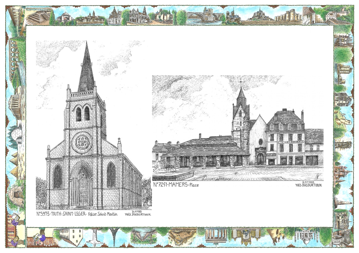 MONOCARTE N 59073-72051 - TRITH ST LEGER - �glise st martin / MAMERS - place