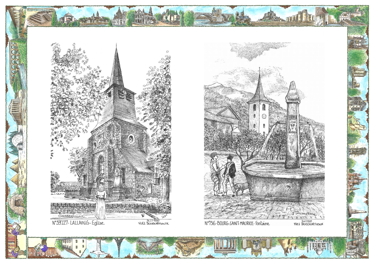 MONOCARTE N 59227-73006 - LALLAING - �glise / BOURG ST MAURICE - fontaine