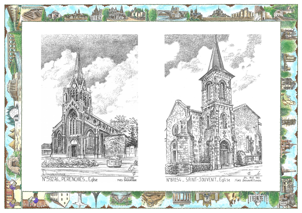 MONOCARTE N 59276-87254 - PERENCHIES - �glise / ST JOUVENT - �glise